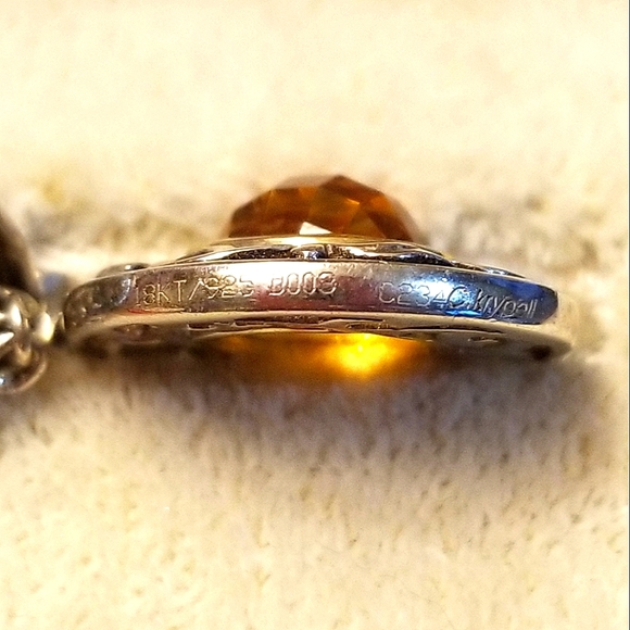 Charles Krypell 18kt 925 Diamond Citrine Necklace - Picture 4 of 8